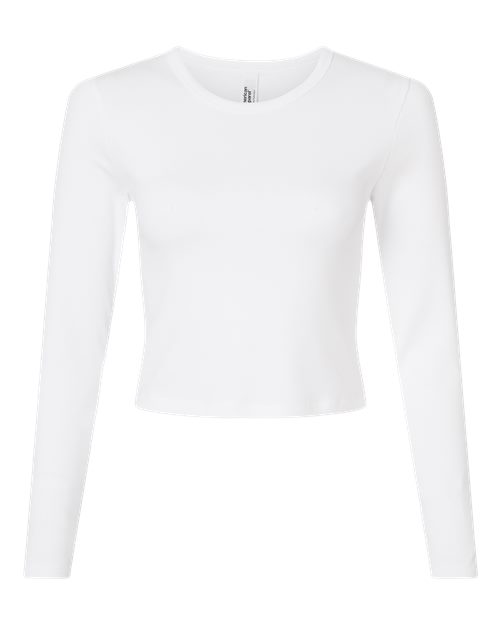 American Apparel BR2107 Women's Baby Rib Long Sleeve Cropped Tee