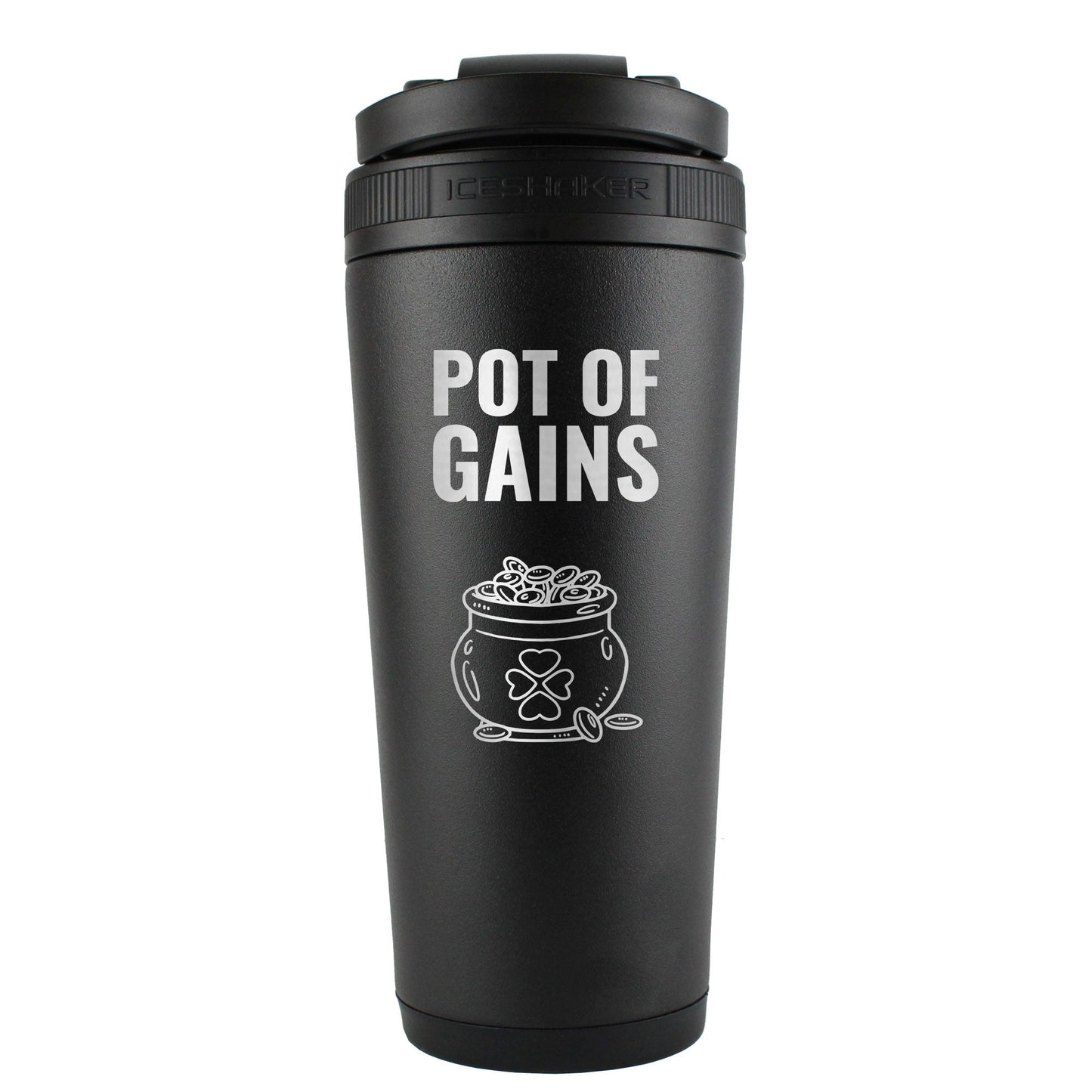 St. Patrick's Day Pot-O-Gains 26oz Ice Shaker - Black