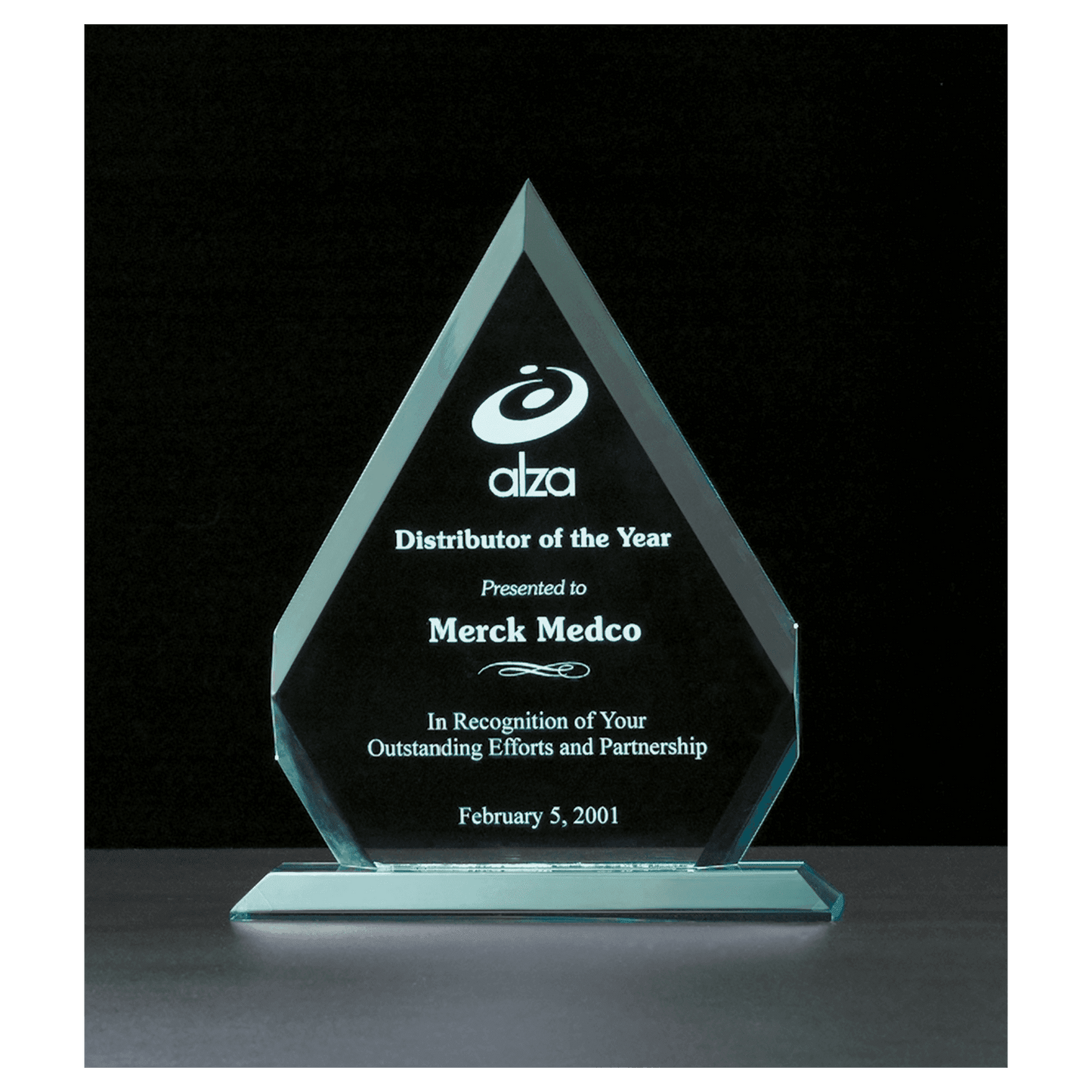 7 1/8" x 8 3/4" Arrow Series Jade Acrylic Award