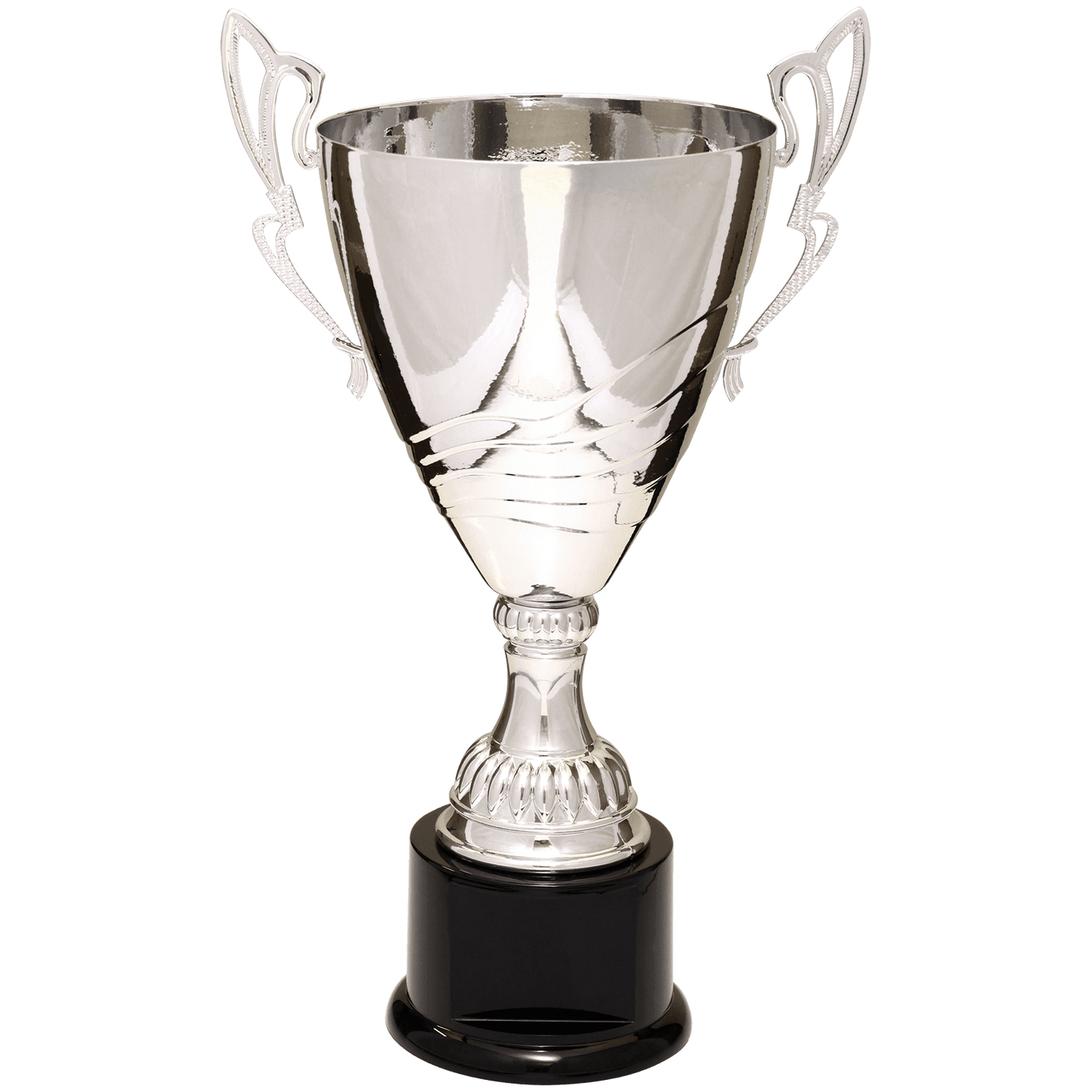 Silver 16 3/4" Completed Metal Cup Trophy on Plastic Base