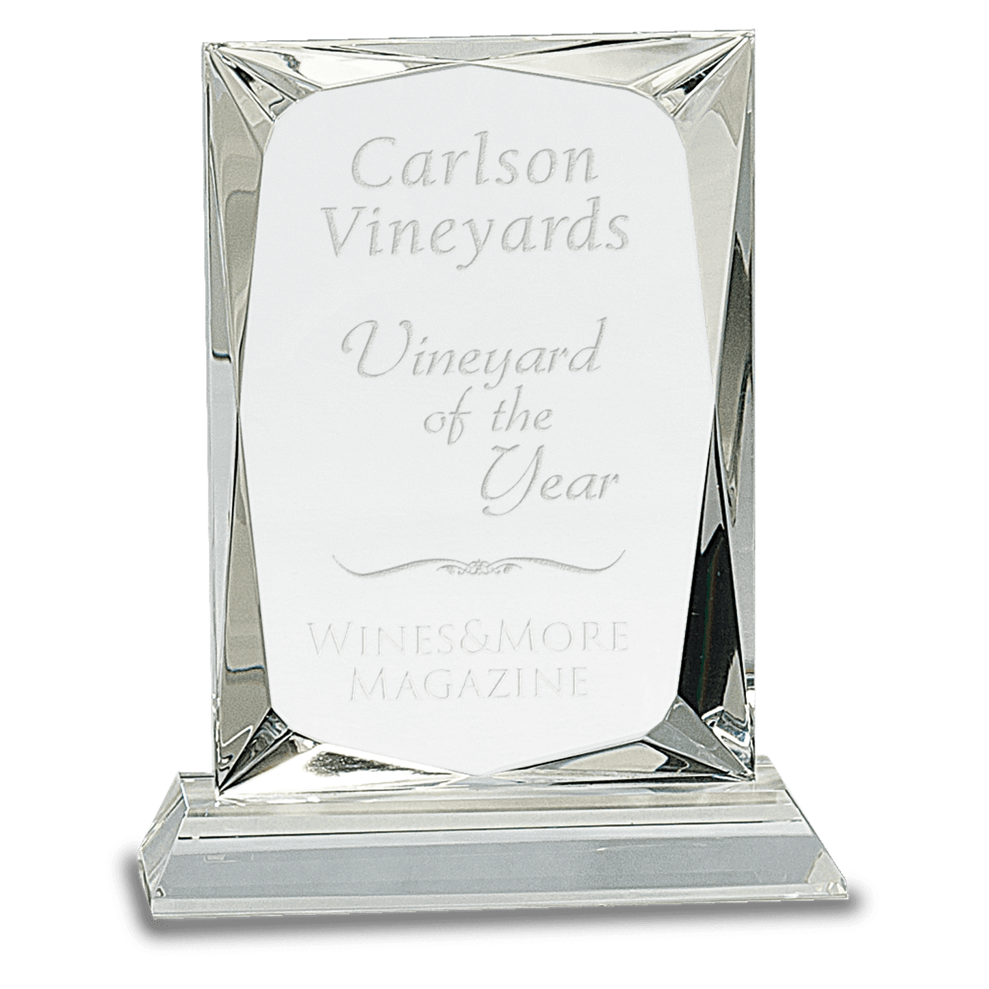 6 1/4" Crystal Rectangle on Clear Base