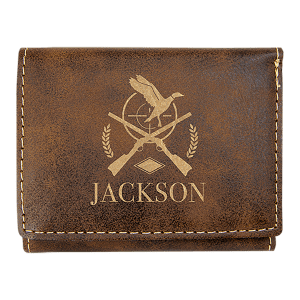 Rustic/Gold Leatherette Trifold Wallet with RFD Blocking