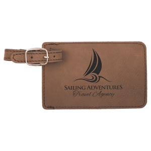 Dark Brown Leatherette Luggage Tag