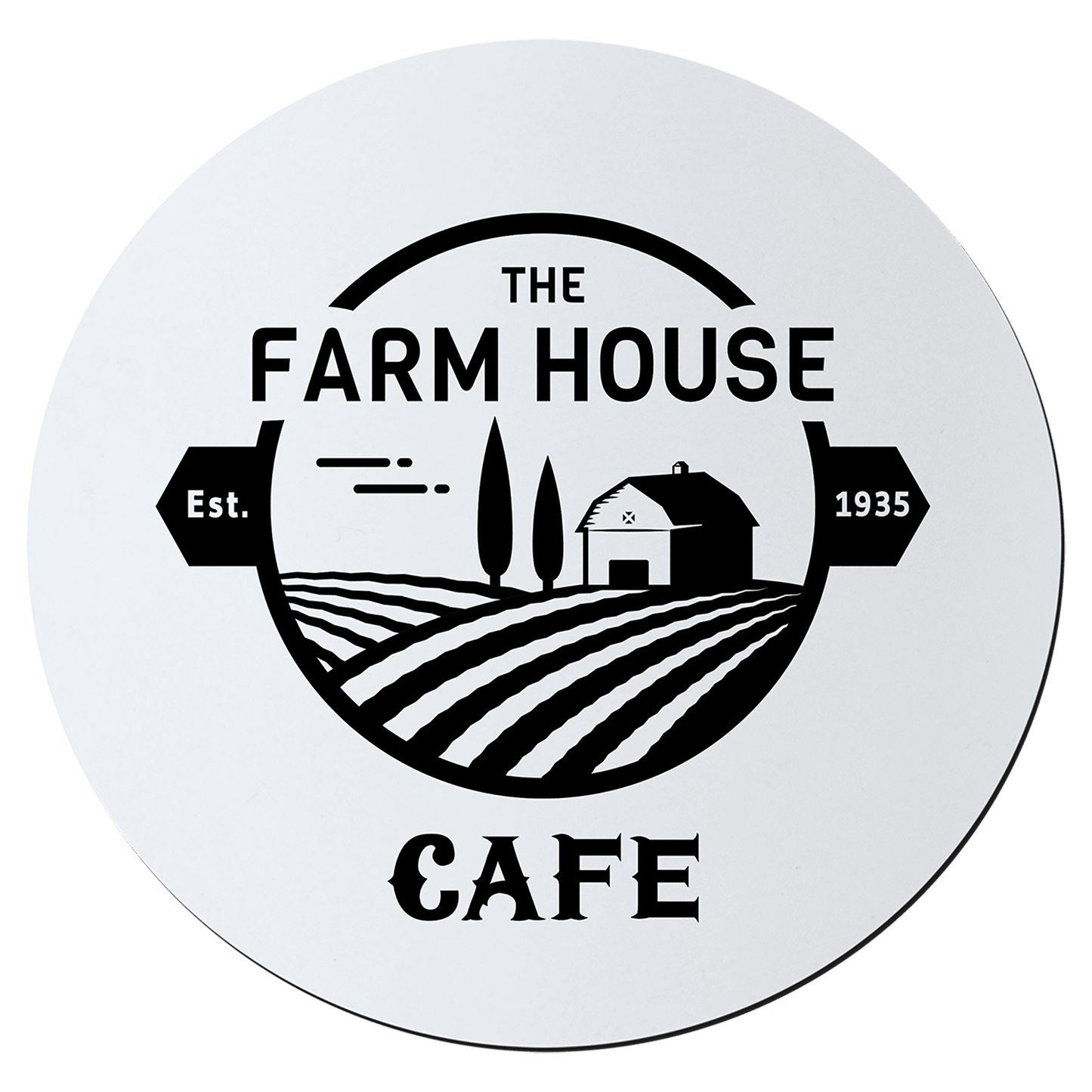 White Black 3 3/4" Round Silicone Coaster