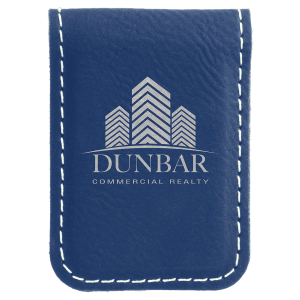 Blue/Silver Leatherette Money Clip