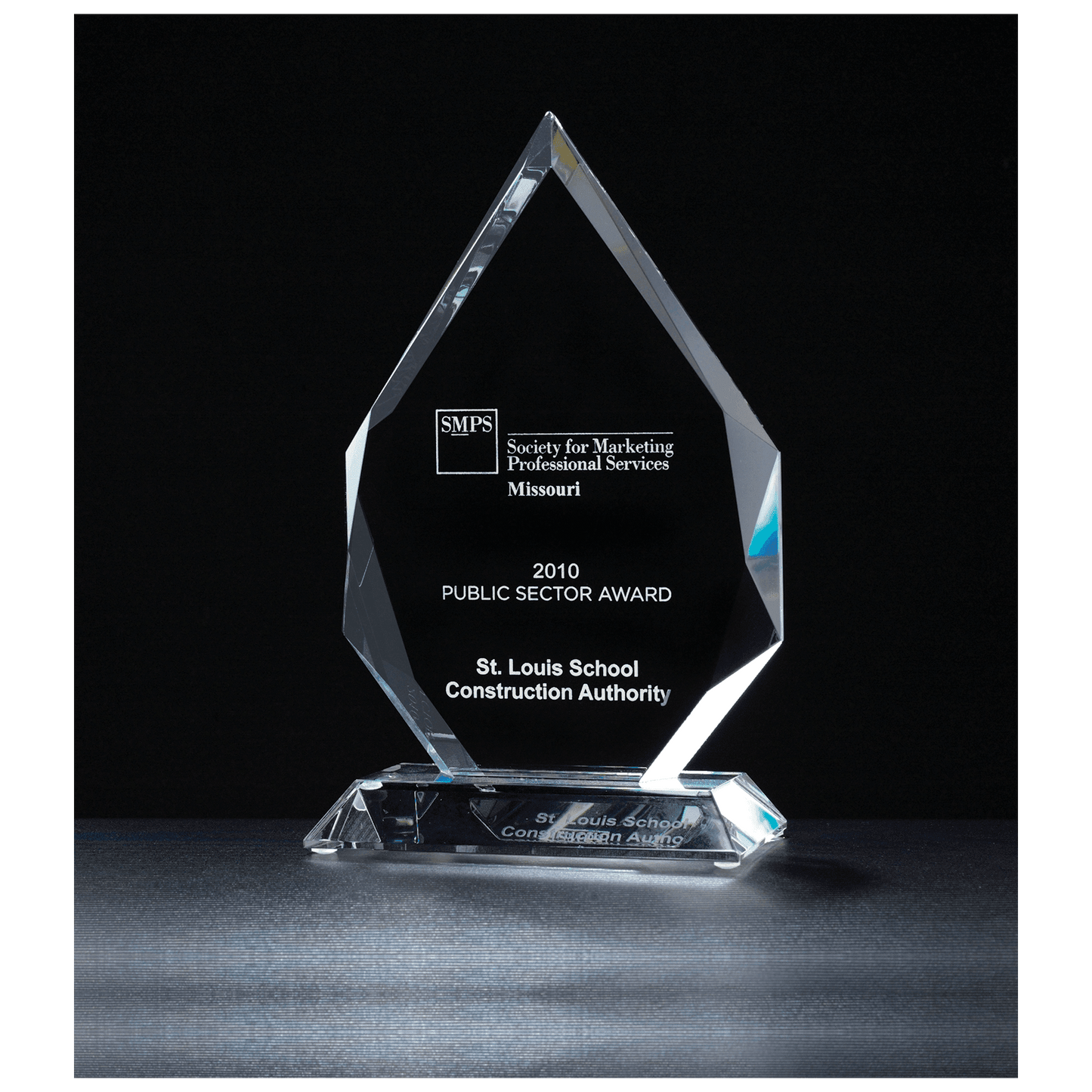 5 3/8" x 8 7/8" Flame Series Multi-Faceted Optical Crystal Award