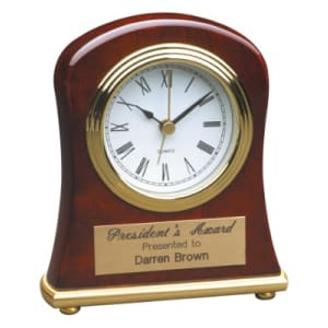 Rosewood Piano Finish Bell Shaped Desk Clock