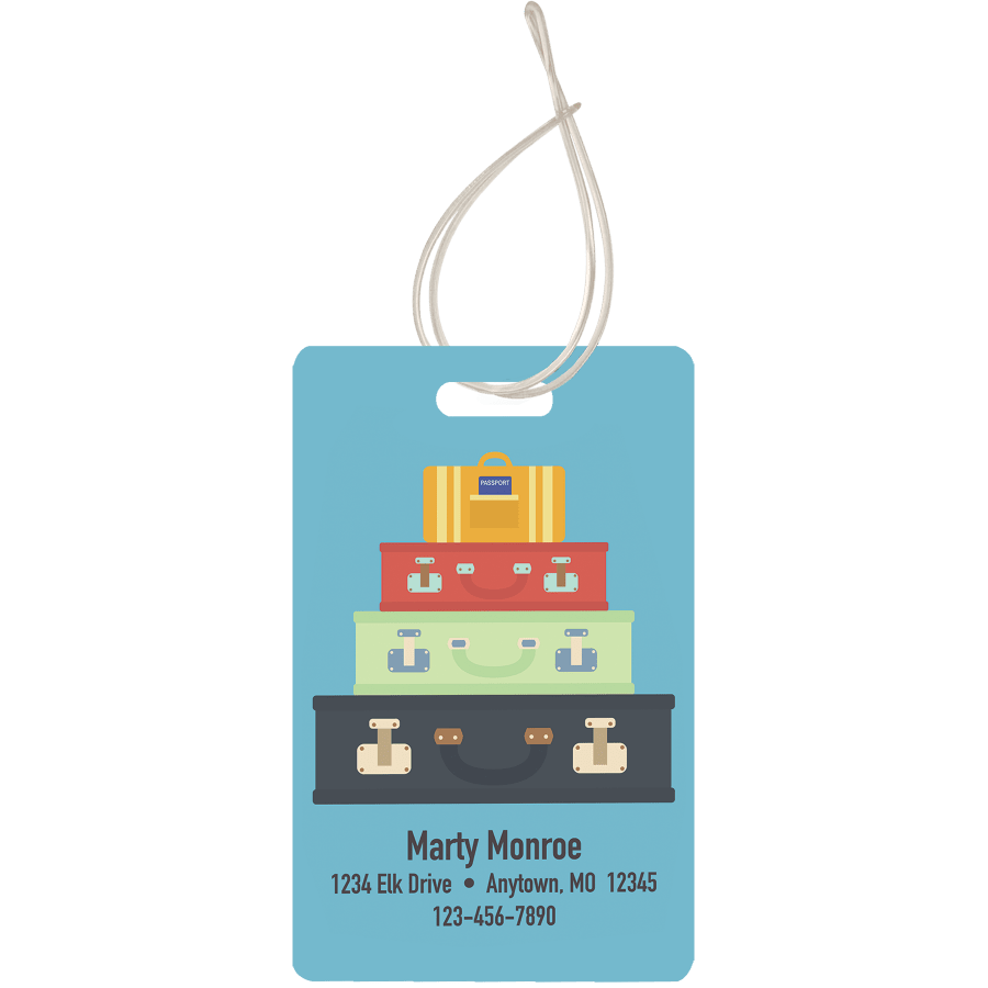 2-Sided Gloss Aluminum Rectangle Luggage Tag