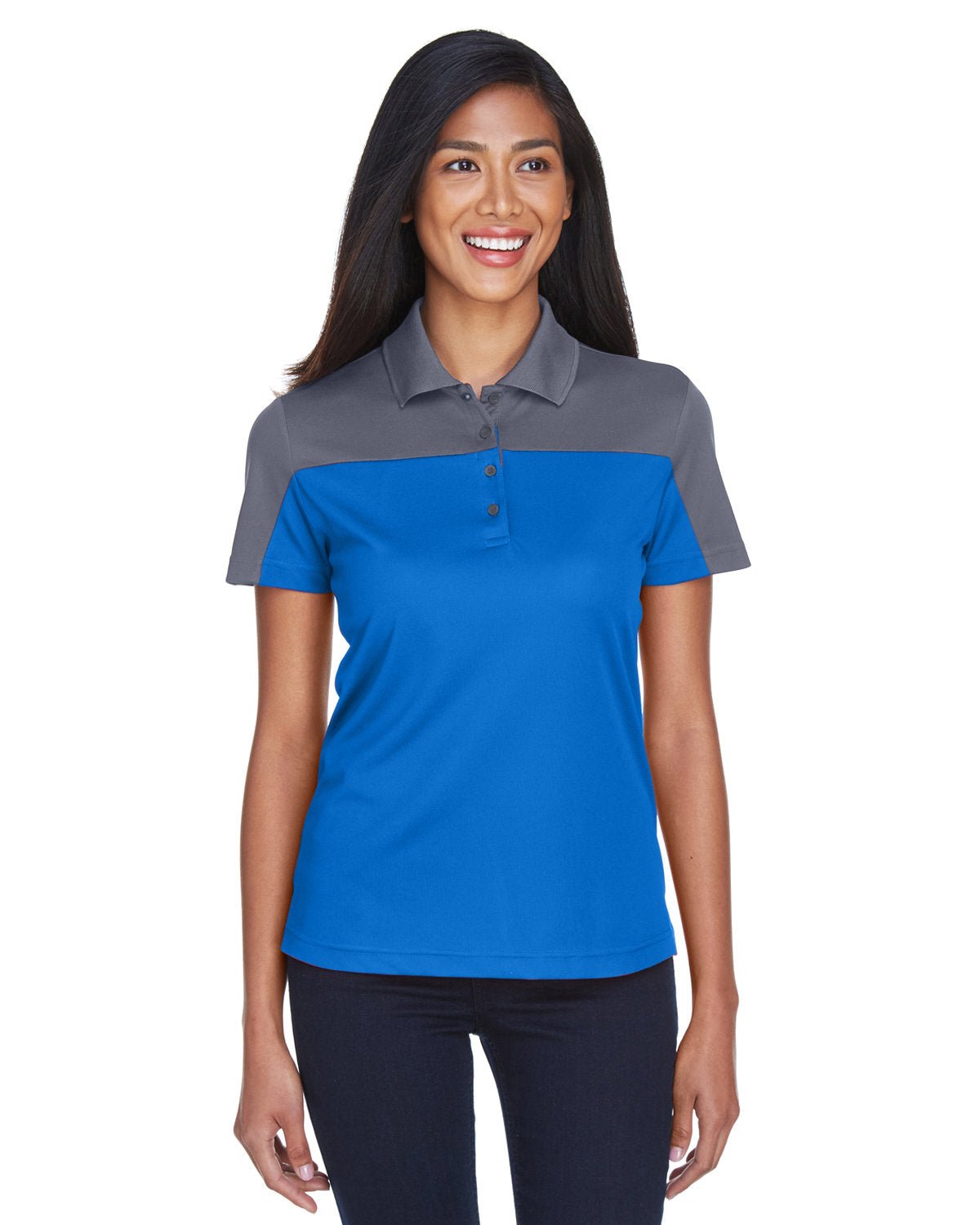 Core 365 CE101W Ladies' Balance Colorblock Performance Pique Polo