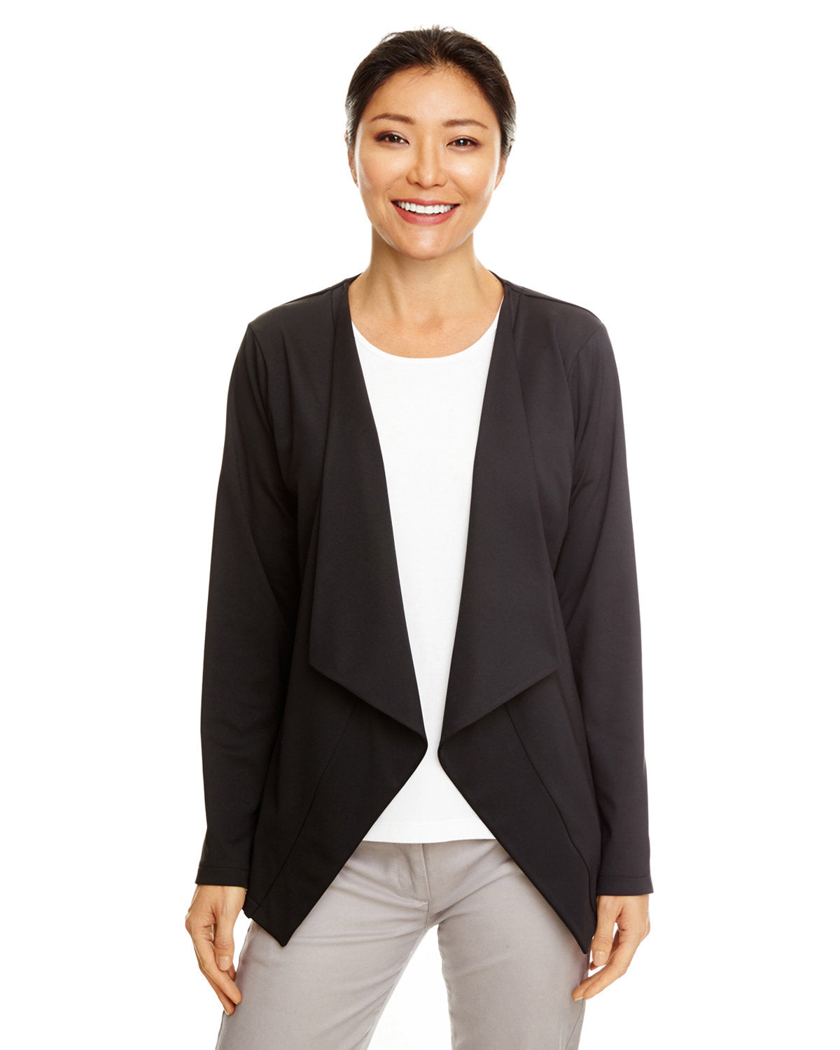 Devon & Jones DP465W Ladies' Perfect Fit Draped Open Blazer - Custom Decorated