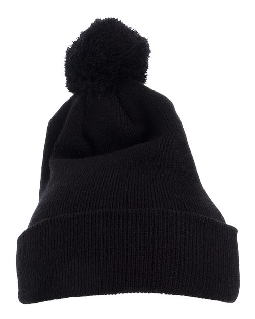 YP Classics 1501P Pom-Pom Cuffed Knit Beanie - Custom Decorated