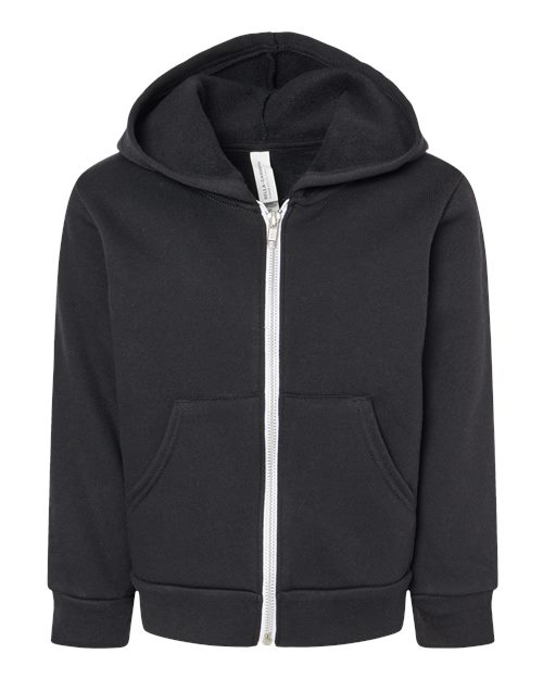 BELLA + CANVAS 3739T Toddler Sponge Fleece Full-Zip Hoodie Sweatshirt - Custom Decorated
