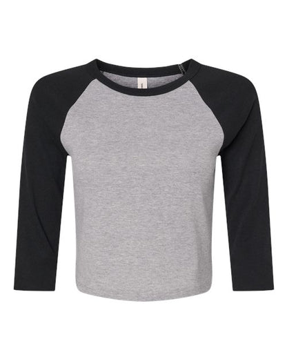 BELLA + CANVAS 1200 Women's Micro Rib Three-Quarter Raglan Sleeve Baby Tee - Custom Decorated