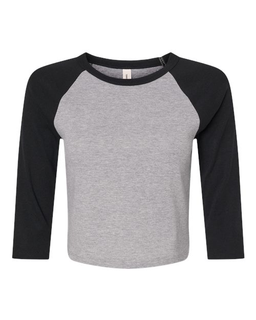 BELLA + CANVAS 1200 Women's Micro Rib Three-Quarter Raglan Sleeve Baby Tee - Custom Decorated