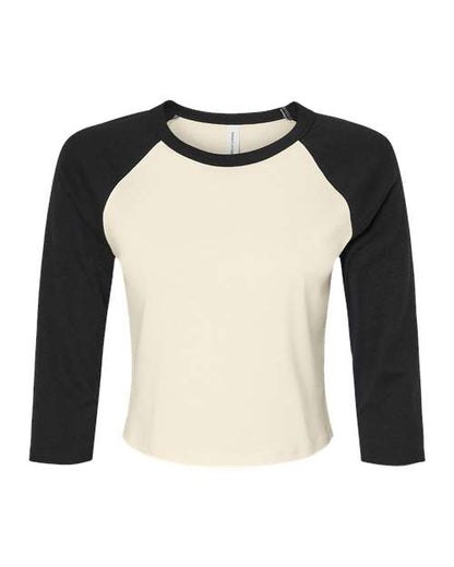 BELLA + CANVAS 1200 Women's Micro Rib Three-Quarter Raglan Sleeve Baby Tee