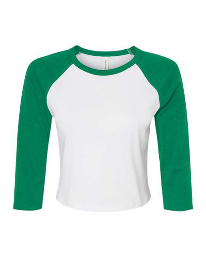 BELLA + CANVAS 1200 Women's Micro Rib Three-Quarter Raglan Sleeve Baby Tee