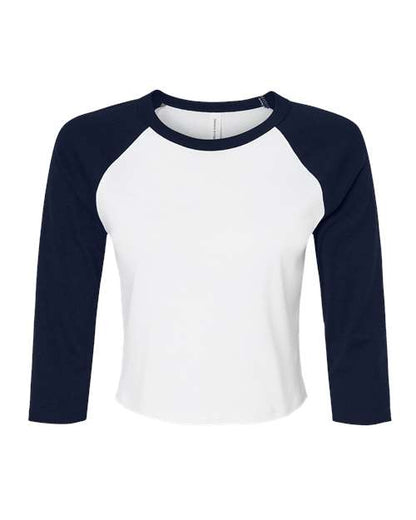 BELLA + CANVAS 1200 Women's Micro Rib Three-Quarter Raglan Sleeve Baby Tee
