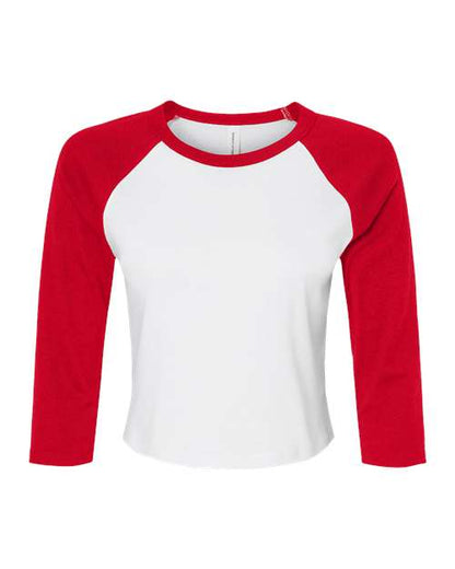 BELLA + CANVAS 1200 Women's Micro Rib Three-Quarter Raglan Sleeve Baby Tee
