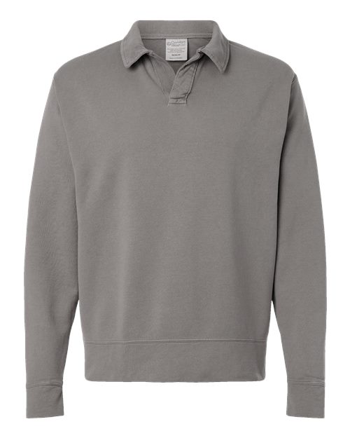 ComfortWash by Hanes GDH490 Unisex Garment-Dyed Polo Collar Sweatshirt - Custom Decorated