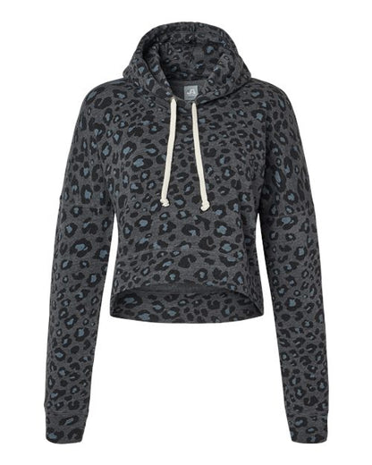 J. America 8853 Women's Crop Hooded Sweatshirt - Custom Decorated