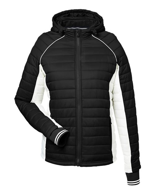 Nautica N17187 Women's Nautical Mile Hooded Puffer Jacket - Custom Decorated