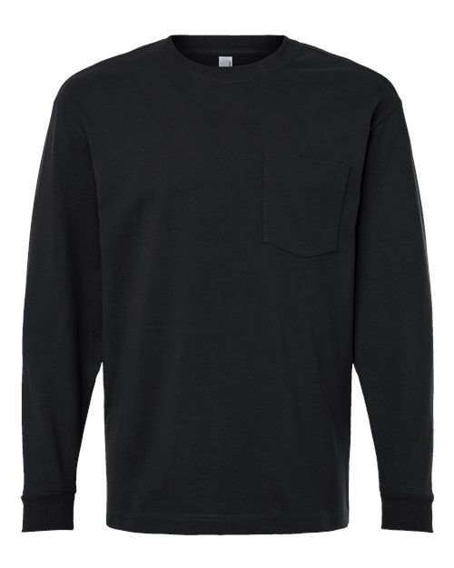 American Apparel 9410 Unisex Super Heavyweight Long Sleeve Pocket Tee - Custom Decorated