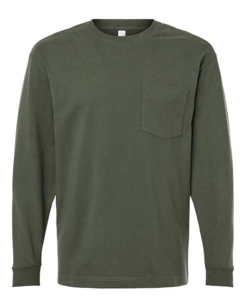 American Apparel 9410 Unisex Super Heavyweight Long Sleeve Pocket Tee