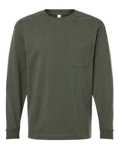 American Apparel 9410 Unisex Super Heavyweight Long Sleeve Pocket Tee