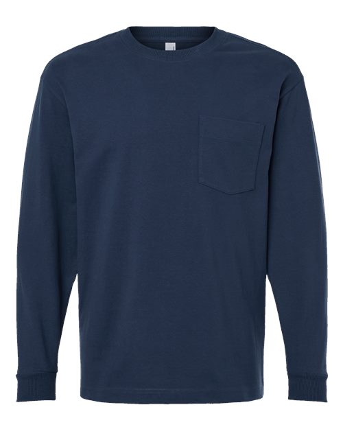 American Apparel 9410 Unisex Super Heavyweight Long Sleeve Pocket Tee