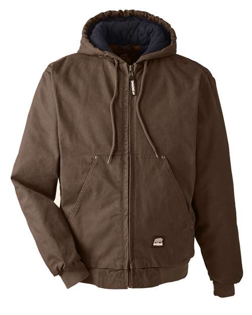 Berne Apparel HJ375 Men's Heartland Washed Cotton Duck Hooded Jacket - Custom Decorated