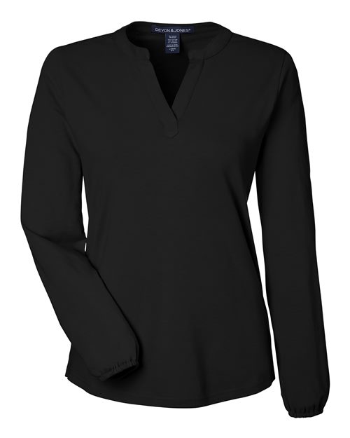 Devon & Jones DP122W Women's Raleigh Half-Placket Knit Top - Custom Decorated