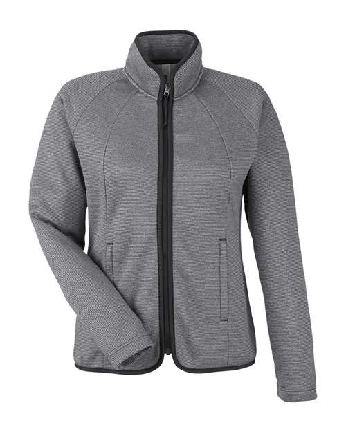 CORE365 CE72W Women's Venture Heathered Stripe Full-Zip Jacket - Custom Decorated