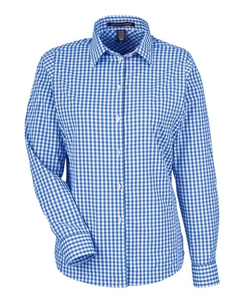 Devon & Jones DG536W Women's CrownLux Performance Gingham Dress Shirt - Custom Decorated