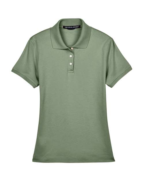 Devon & Jones D140SW Women's Perfect Pima Interlock Polo - Custom Decorated