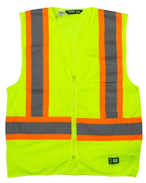Berne Apparel HVV046 Men's Hi-Vis Class 2 Multi-Color Vest - Custom Decorated