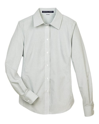 Devon & Jones DG510W Women's Crown Collection Micro Tattersall Woven Dress Shirt