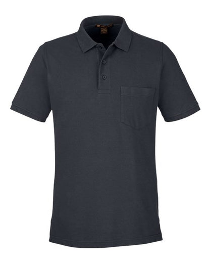 Harriton M205P Men's Valiant Cotton Snag Protect Pocket Polo