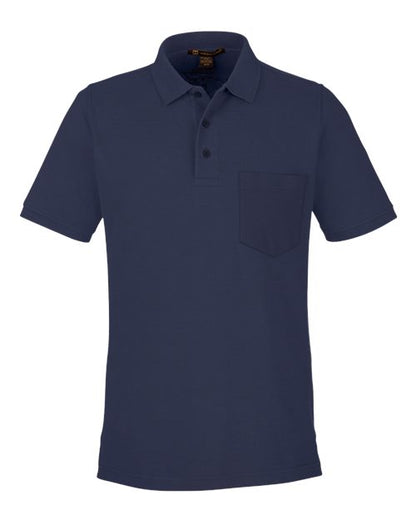Harriton M205P Men's Valiant Cotton Snag Protect Pocket Polo