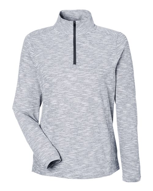 North End NE415W Women's Eclipse Jacquard Quarter-Zip Pullover - Custom Decorated