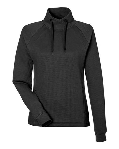 North End NE200W Women's Rhythm Waffle Cross-Neck Pullover - Custom Decorated