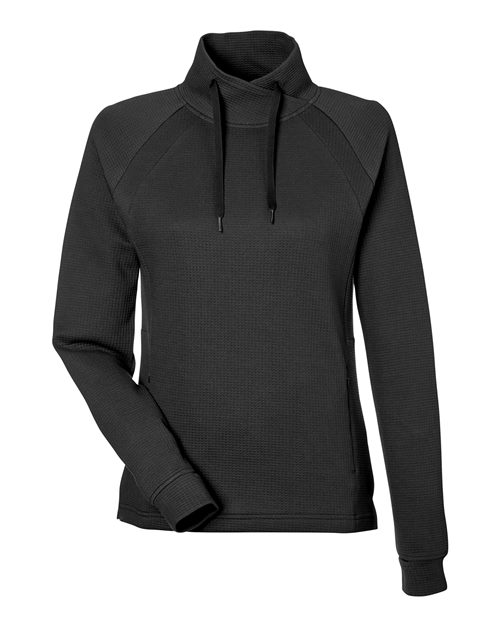 North End NE200W Women's Rhythm Waffle Cross-Neck Pullover - Custom Decorated