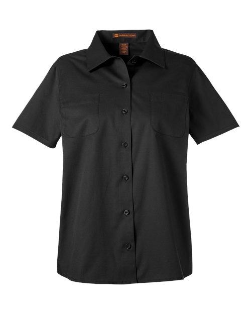 Harriton M585W Women's Advantage IL Short Sleeve Dress Shirt - Custom Decorated