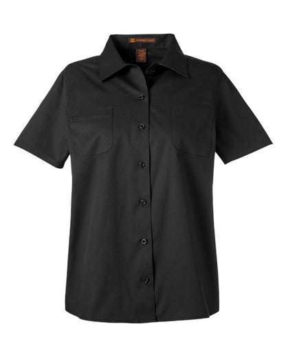 Harriton M585W Women's Advantage IL Short Sleeve Dress Shirt - Custom Decorated