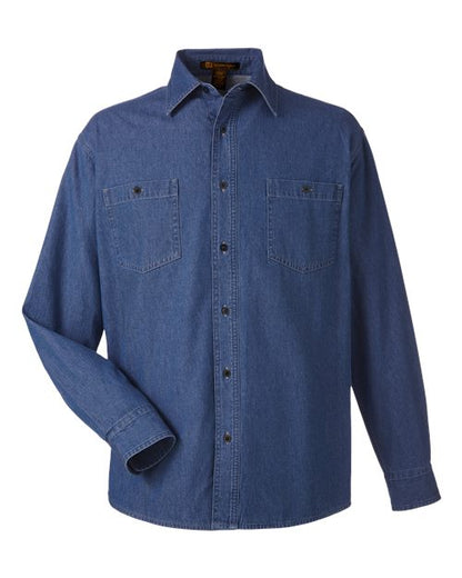 Harriton M540 Unisex Denim Shirt Jacket - Custom Decorated