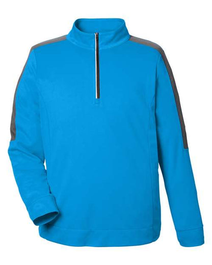 CORE365 CE404 Men's Market Snag Protect Mesh Colorblock Quarter-Zip Pullover