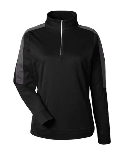 CORE365 CE404W Women's Market Snag Protect Mesh Colorblock Quarter-Zip Pullover - Custom Decorated