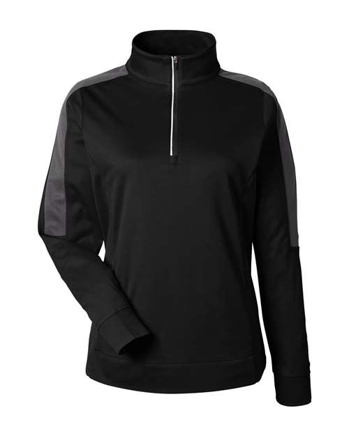 CORE365 CE404W Women's Market Snag Protect Mesh Colorblock Quarter-Zip Pullover - Custom Decorated