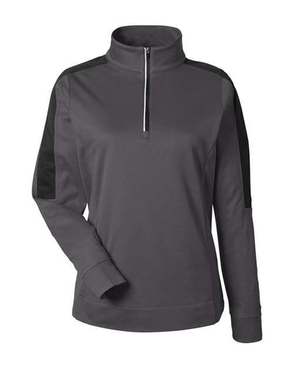 CORE365 CE404W Women's Market Snag Protect Mesh Colorblock Quarter-Zip Pullover