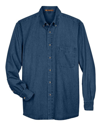 Harriton M550T Men's Tall Denim Shirt - Custom Decorated