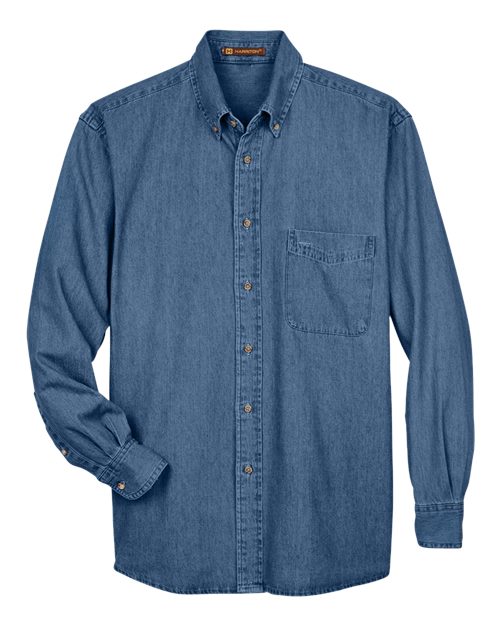 Harriton M550T Men's Tall Denim Shirt